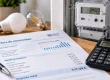Factura de electricidad con calculadora para revisar el gasto energético