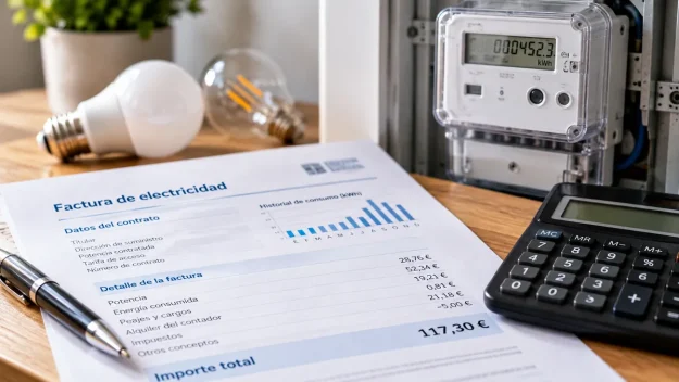 como-entender-la-factura-de-la-luz Factura de electricidad con calculadora para revisar el gasto energético